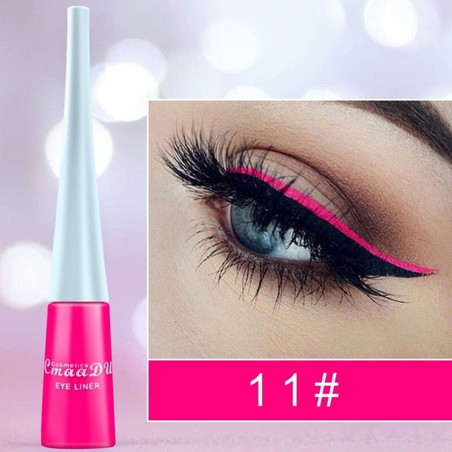 12-color matte Cat Eye Makeup Waterproof Neon Colorful Liquid Eyeliner Pen